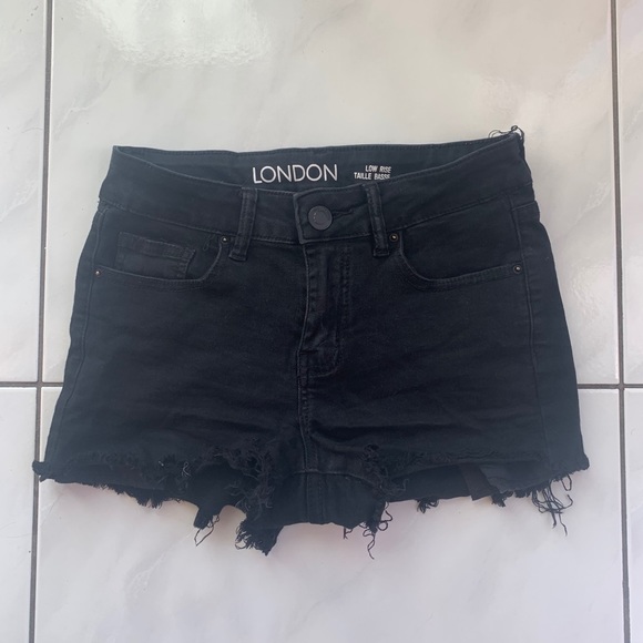 Black Jean Shorts - Picture 1 of 4